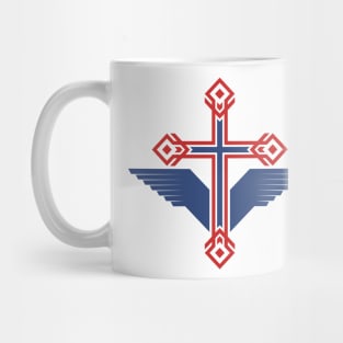 Cross of Jesus Christ and wings - a symbol of the Spirit Mug